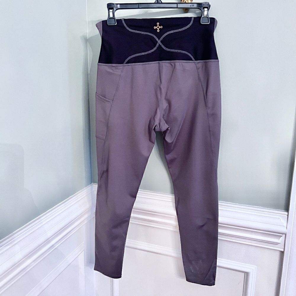 NWT Women's Tommie Copper Lower Back Support Leggings Gray Black Size LARGE
